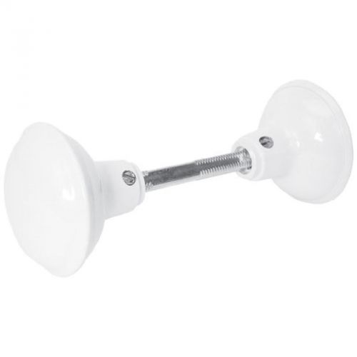 Knob Set With Spindle, White Painted Steel Prime Line Products Doorknobs E 2319