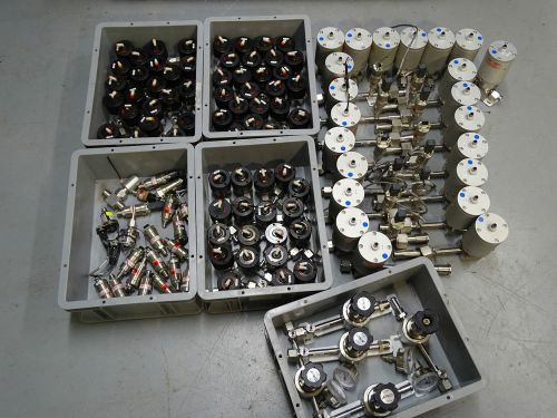 Job lot of aptech regulator s.steel valves, wika gauges, fujikin, swagelok 125kg for sale
