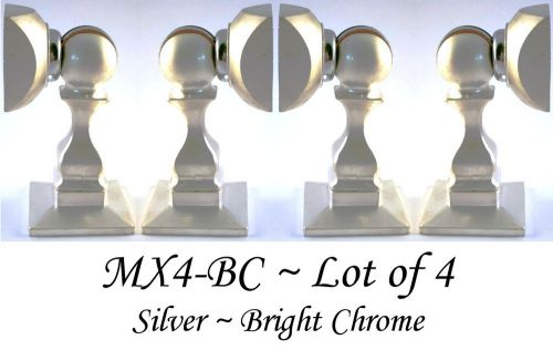 Lot of 4 ~ silver / bright chrome mx4 magnetic door stop holder commercial grade for sale