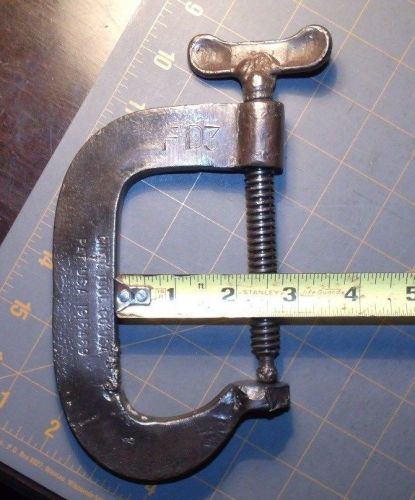 Antique Hargrave Cincinnati tool.Co C-Clamp Super Clamp No.44 3&#034; pat.1918469
