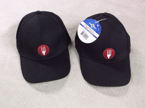 Lot of 2 New Chef Works Total Cool Vent Baseball Caps, Black One Size Fits Most