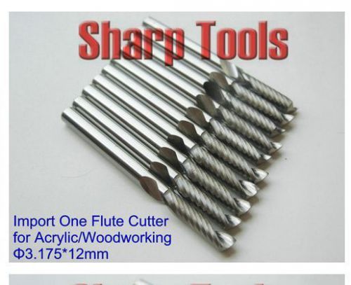 10pcs 3.175*12mm single super carbide one flute cnc milling tools router bits for sale