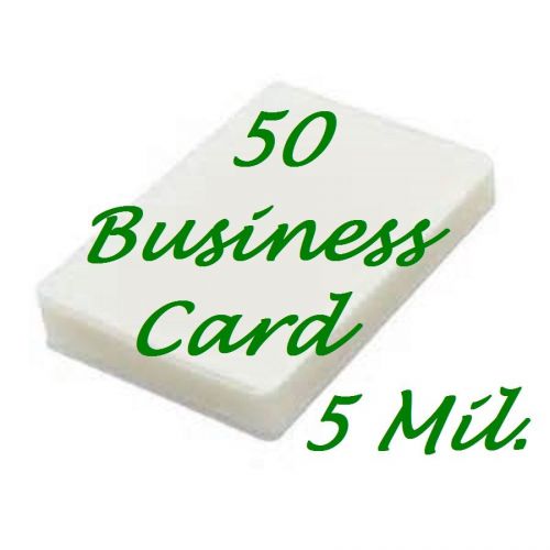 50- Business Card Laminating Laminator Pouches Sheets 2-1/4 x 3-3/4... 5 Mil