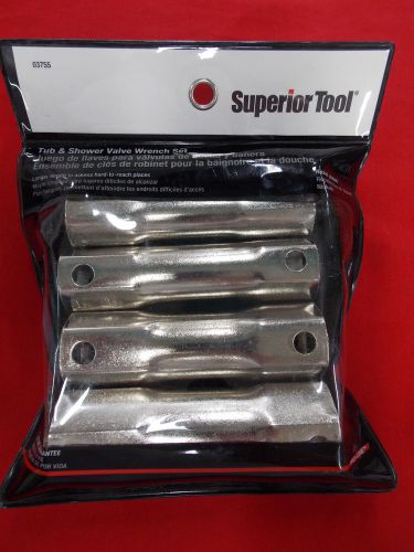 Superior Tool Company 03755 Tub &amp; Shower Valve Wrench Set 4-Piece