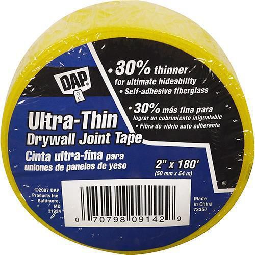 Drywall Joint Tape Self Adhesive Fiberglass - Yellow - 2&#034; x 180