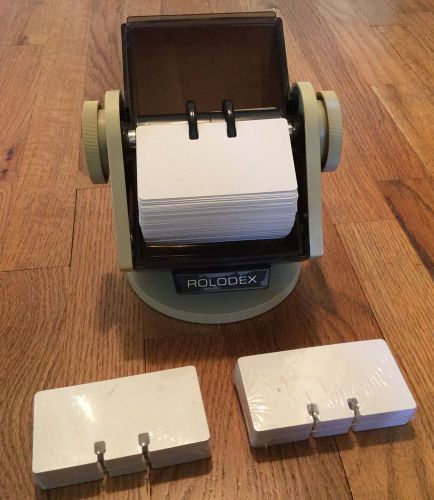 Vintage Rolodex SW-24C Woodgrain Rotary Covered Card File with Swivel Base