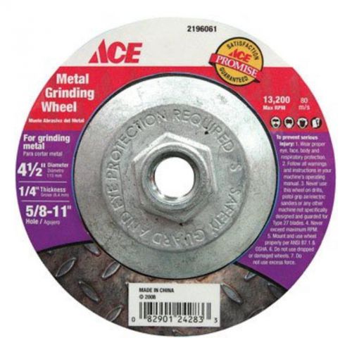 4-1/2&#034; Metal Grinding Wheel Ace Cutoff Wheels 2196061 082901242833
