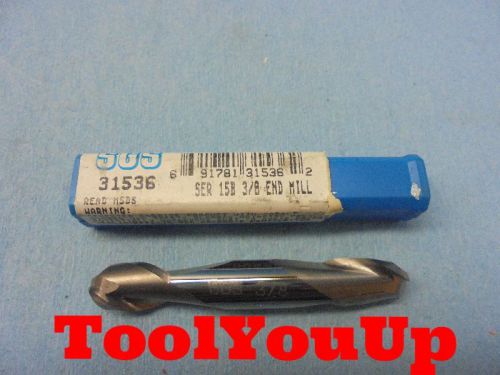 NEW SGS 3/8&#034; DIA BALL NOSE END MILL DOUBLE ENDED 2 FLUTE 5/8&#034; LOC 31536 SER 15B