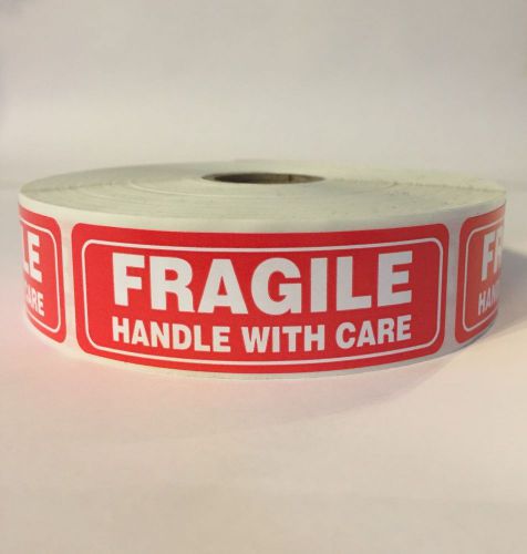 FRAGILE HANDLE WITH CARE Sticker Labels - 3 Rolls = 3000 1x3&#034; inch FREE SHIPPING