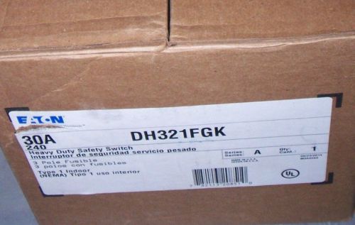 Cutler hammer dh321fgk heavy duty safety switch disconnect 30 amp 240vac 3 phase for sale