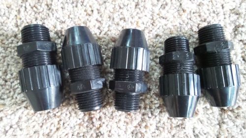 Lot of 5 nylon strain relief cable male connector  1/2&#034; liquid tight  t&amp;b 2673 for sale