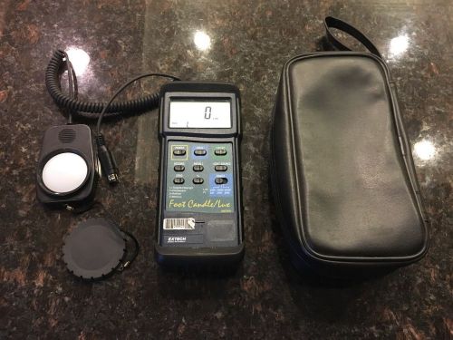 Extech 407026 heavy duty foot candle/lux light meter with case and sensor for sale