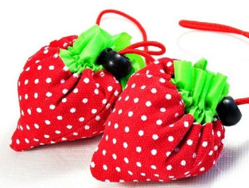 AGnylon Strawberry Foldable Reusable Recycle carrier tote bag Shopping Bags AA*