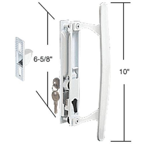 Crl white flush mount keyed handle set 6-5/8&#034; screw holes for sale