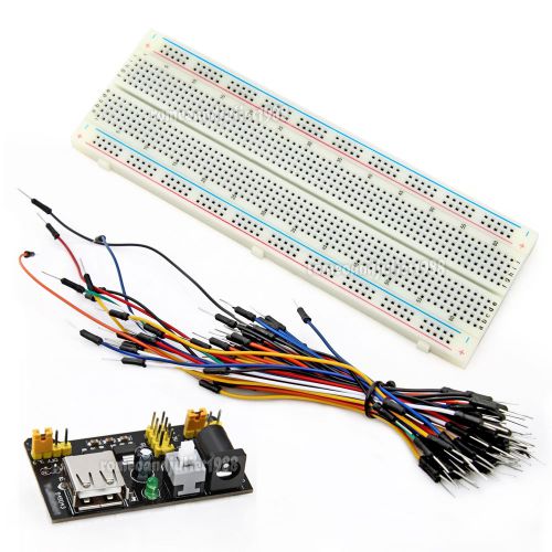MB-102 830 Point Solder PCB Breadboard+65pcs Jump Cable Arduino+Power Supply