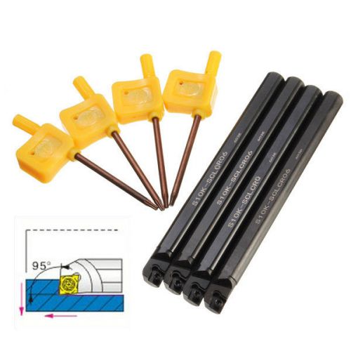 4pcs s10k-sclcr06 lathe turning tool 95 degree t8 wrench inner hole cutter bar for sale