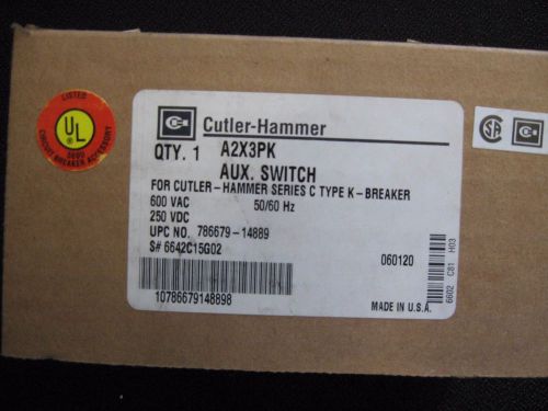 Cutler hammer auxiliary switch a2x3pk-new for sale