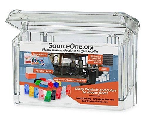SourceOne Source One Premium Outdoor Business Card Holder Peel and Stick Clear