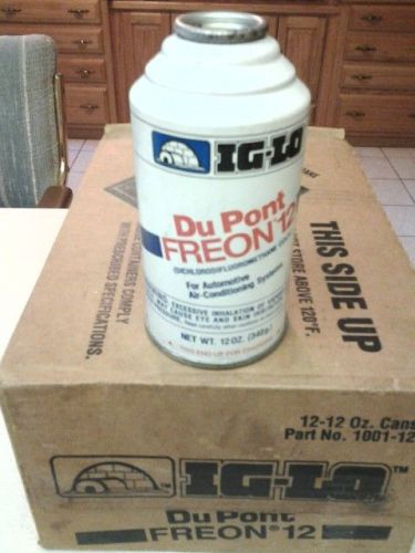 Case of (12) Genuine IG-LO DuPont R12 Freon Refrigerant 12 Ounce Cans Free Ship