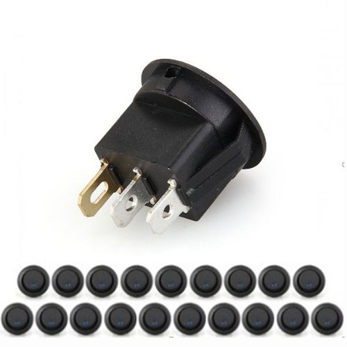 New mini 20 led rocker indicator switch 3 pin on-off 12v dc blue for sale