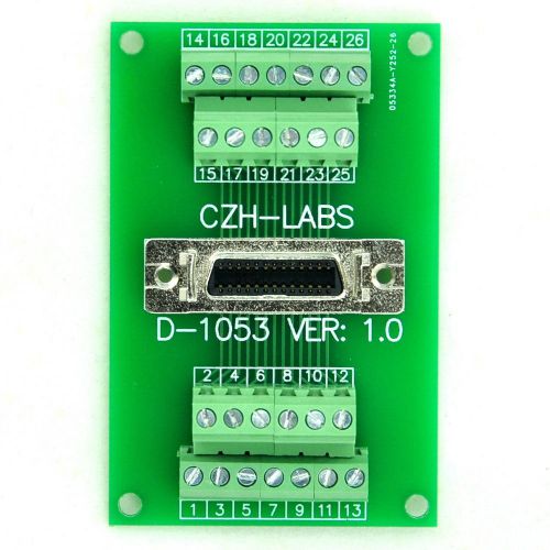 26-pin 0.05&#034; mini d ribbon/mdr female breakout board, scsi, terminal module. for sale