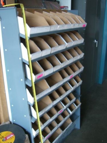 Large Industrial Parts Shelf with 49 Storage Bins Bin