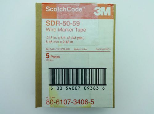 3m scotchcode sdr-50-59 wire marker tape 50 rolls 50-59 .215 in. x 8 ft. for sale