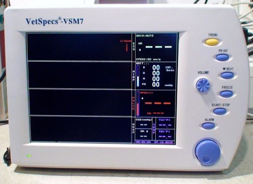 Vetspecs VSM7 Patient Vitals Monitor Veterinary Multi Parameter ECG BP SPO2 VET