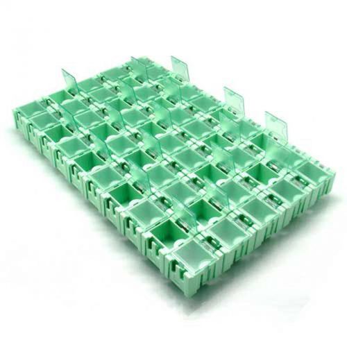 50x new components box plastic storage box electronic smt smd kit green color for sale