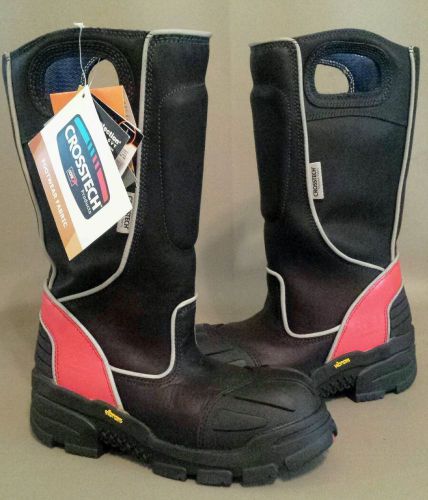 New fire-dex fdxl-100 leather structural fire fighting bunker boots vibram sz 7m for sale