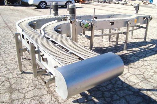 7.5 Inch Wide Dual Lane 90 Degree Table Top Conveyor System Stainless Steel