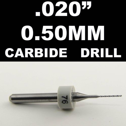 .020&#034; 0.50mm #76 - one carbide drill bit - models hobby pcb cnc dremel r/s for sale