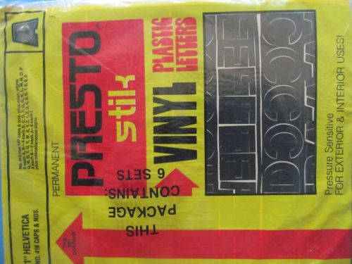 Vinyl   Plastic   1&#039;&#039;  letters  numbers  by  Presto  6  sets  NIP