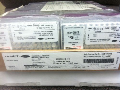 NEW VWR 53510-035 DISPOSABLE STERILE PIPET TIPS 1-160 UL 960 PACK