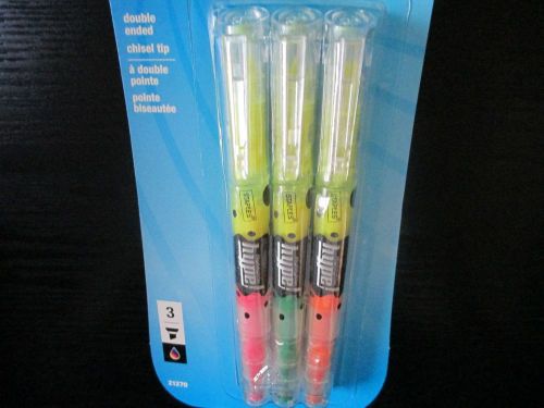 Staples Hype!™ Dual-Tip Liquid Highlighters, Chisel Tip, Assorted, 3/Pack 21270