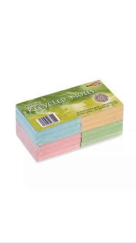12x Redi-Tag 26704 Recycled Notes,Self-stick,100 SH/PD,3&#034;x3,12/PK,Assorted