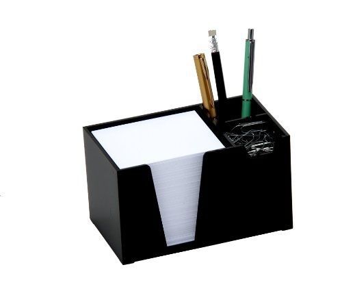 Acrimet Desk Organizer Pencil Paper Clip Holder Black (with Paper)