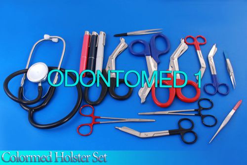 3 set colormed holster set ems emt diagnostic surgical inst for sale