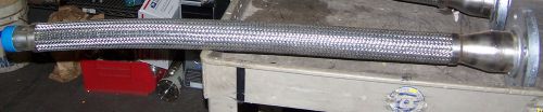 NEW 2&#034; X 46&#034; STAINLESS STEEL BRAIDED FLEX HOSE FLANGED 2&#034; D  46&#034; L