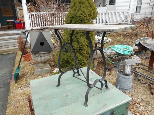 Vintage Industrial Cast Iron Legs Machine Age Table Stand