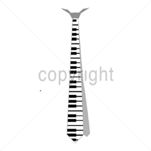 Piano Keyboard Tie HEAT PRESS TRANSFER PRINT for T Shirt Sweatshirt 602b Ivory