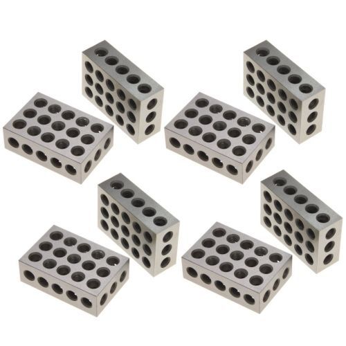 4 Pair (8) 1-2-3 Block Set 0.0001&#034; Precision Matched Mill Machinist 123 23 Holes