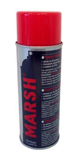 MARSH Stencil Ink, Net Weight: 11 fl oz. 14 fl oz Spray Can, Red