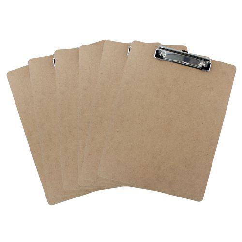 Thornton&#039;s Hardboard Low Profile Letter Size 9 x 12 in Clipboard - Pack of 6