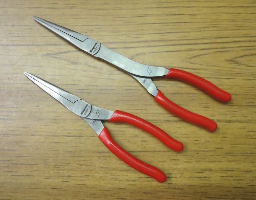 Lot of 2 Snap-On Needle Nose Pliers 8&#034; #97ACF &amp; 10&#034; #911ACF