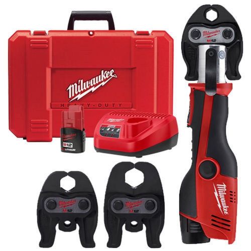 Brand new milwaukee 2473-22 m12 force logic press tool kit 1/2&#034; to 1-1/4&#034; jaws for sale