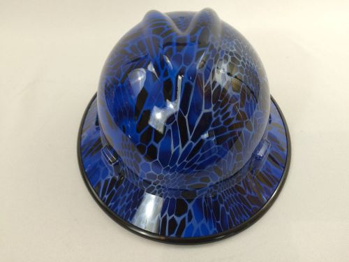 Msa v-gard hard hat w/fas-trac blue kryptek camo hydrographic print osha/csa for sale