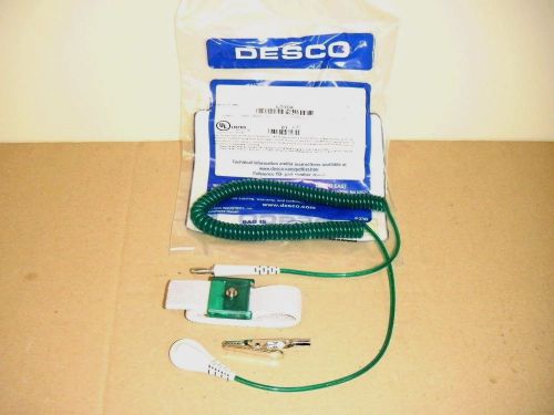 Desco 09104 adjustable esd wrist strap jewel 6&#039; emerald coil cord kit for sale