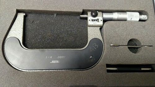 SPI Digital Micrometer 3-4&#034; .0001 model 10-834-0 with case