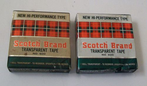 Vintage NOS NEW - Two Rolls Scotch Brand Hi-Performance Type Tape No.600